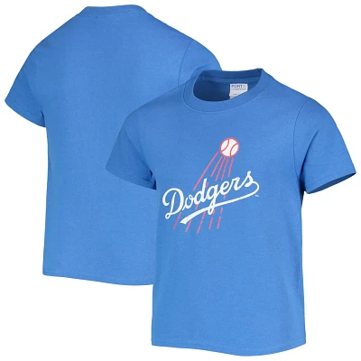 Youth Soft as a Grape Los Angeles Dodgers Distressed Logo T-Shirt