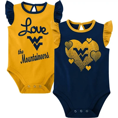 Girls Newborn  /Gold West Virginia Mountaineers Spread the Love 2-Pack Bodysuit Set