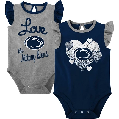 Girls Newborn  /Gray Penn State Nittany Lions Spread the Love 2-Pack Bodysuit Set