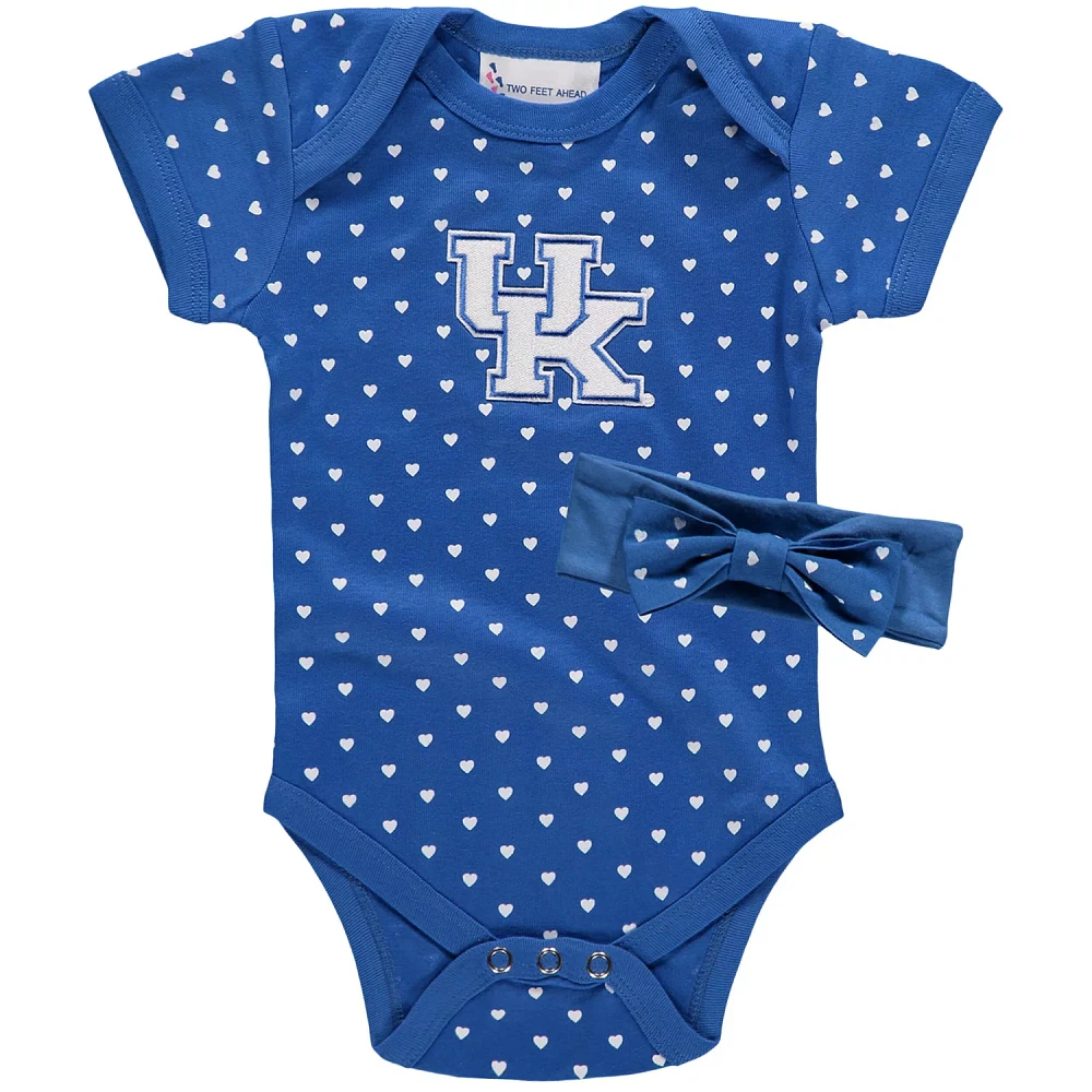 Girls Newborn  Kentucky Wildcats Hearts Bodysuit and Headband Set