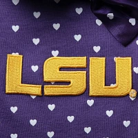 Girls Newborn  LSU Tigers Hearts Bodysuit and Headband Set