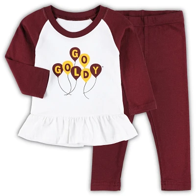 Girls Wes  Willy / Minnesota Golden Gophers Balloon Raglan 3/4-Sleeve T-Shirt Leggings Set