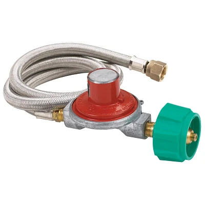 Bayou Classic Universal Replacement 15-psi Regulator and 36 in Stainless Steel Braided Hose Assembly                            