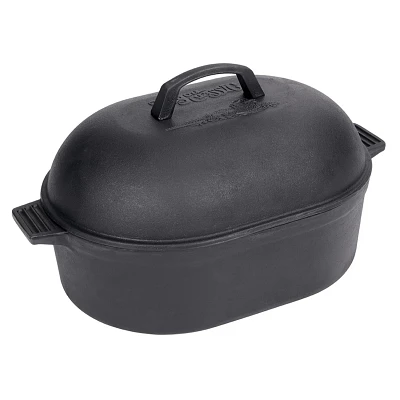 Bayou Classic 12 qt Cast Iron Oval Roaster with Lid                                                                             