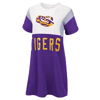 G-III 4Her by Carl Banks /White LSU Tigers 3rd Down Short Sleeve T-Shirt Dress