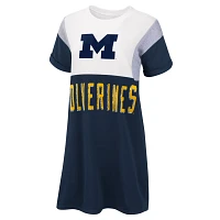 G-III 4Her by Carl Banks /White Michigan Wolverines 3rd Down Short Sleeve T-Shirt Dress