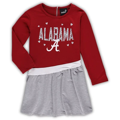 Girls /Heathered Gray Alabama Tide Heart to Heart French Terry Dress                                                            