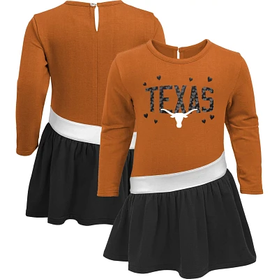 Girls Texas /Black Longhorns Heart to French Terry Dress