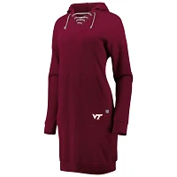 Touch Virginia Tech Hokies Quick Pass Lace-Up V-Neck Hoodie Dress                                                               