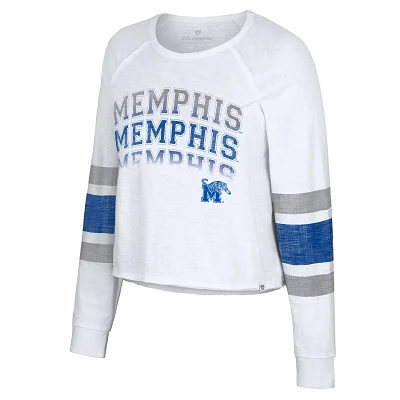 Colosseum Athletics Women's University of Memphis Light Breeze Long Sleeve Crop T-shirt