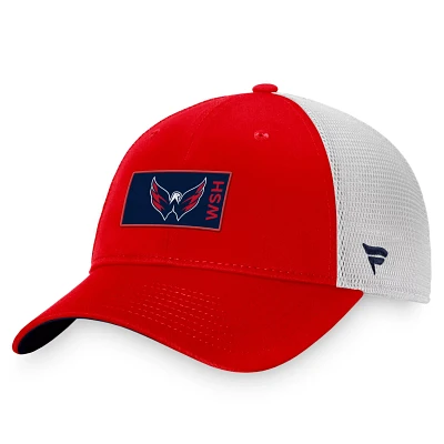 Fanatics Branded /White Washington Capitals Authentic Pro Rink Trucker Snapback Hat                                             