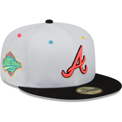 New Era /Black Atlanta Braves 1995 World Series Champions Neon Eye 59FIFTY Fitted Hat                                           