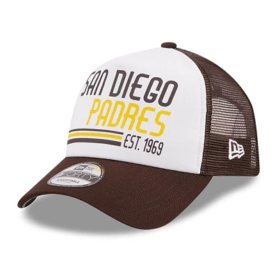 New Era /Brown San Diego Padres Stacked A-Frame Trucker 9FORTY Adjustable Hat                                                   