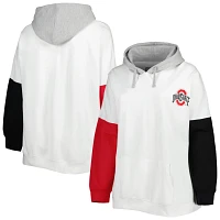 /Scarlet Ohio State Buckeyes Plus Size Contrast Dolman Sleeve Pullover Hoodie                                                   