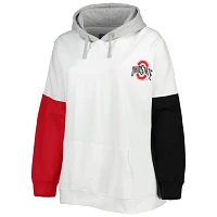 /Scarlet Ohio State Buckeyes Plus Size Contrast Dolman Sleeve Pullover Hoodie                                                   