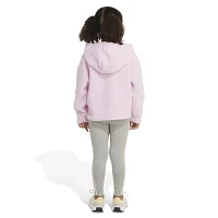 adidas Girls' 4-7 Sherpa Hoodie and Tights Set