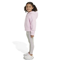 adidas Girls' 4-7 Sherpa Hoodie and Tights Set