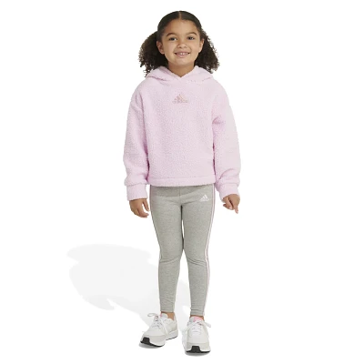 adidas Girls' 4-7 Sherpa Hoodie and Tights Set