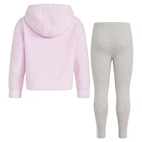 adidas Girls' 4-7 Sherpa Hoodie and Tights Set