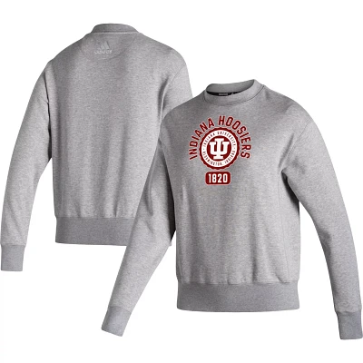 adidas Heathered Gray Indiana Hoosiers Vintage Circle Pullover Sweatshirt