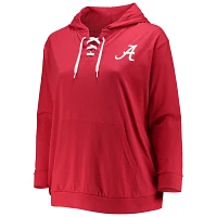 Alabama Tide Plus Wordmark V-Neck Lace-Up Pullover Hoodie