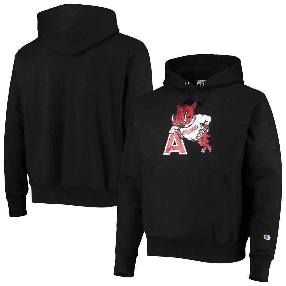 Champion Heathered Gray Arkansas Razorbacks Team Vault Logo Reverse Weave Pullover Hoodie