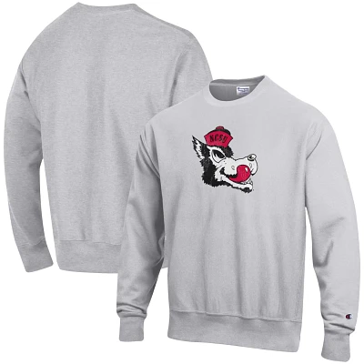 Champion Heathered Gray NC State Wolfpack Vault Logo Reverse Weave Pullover Sweatshirt