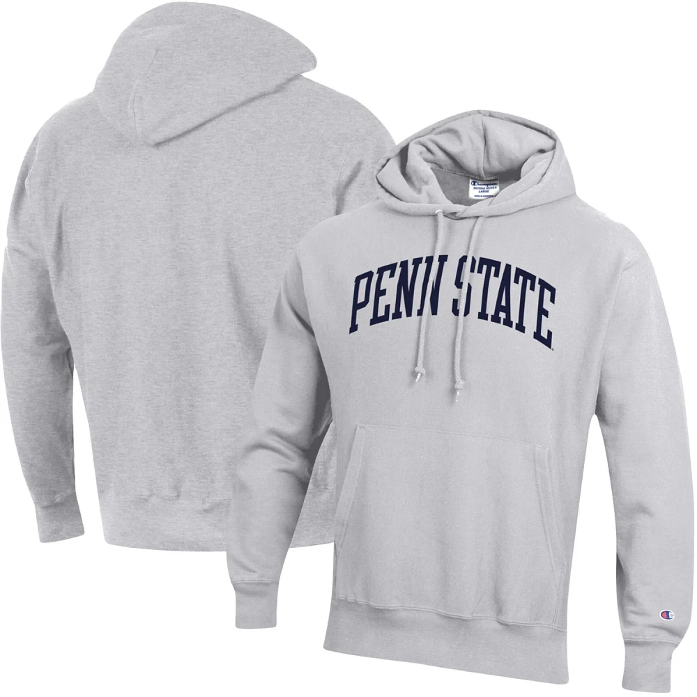 Champion Heathered Gray Penn State Nittany Lions Team Arch Reverse Weave Pullover Hoodie