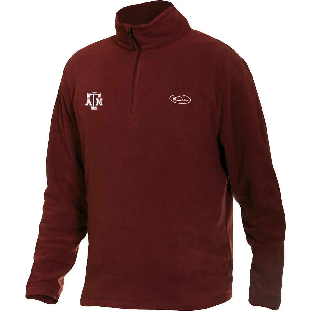 Drake Men's Texas A&M University Camp Fleece 1/4 Zip Pullover