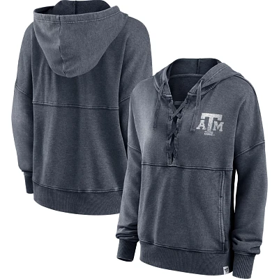 Fanatics Branded Heathered Charcoal Texas AM Aggies Overall Speed Lace-Up Pullover Hoodie