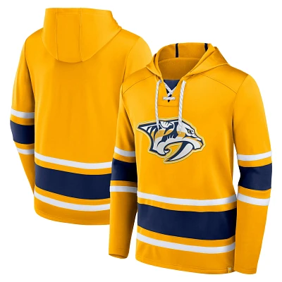 Fanatics Men's Nashville Predators Puck Deep Lace-Up Pullover Hoodie                                                            