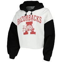 Gameday Couture /Black Arkansas Razorbacks Good Time Color Block Cropped Hoodie                                                 