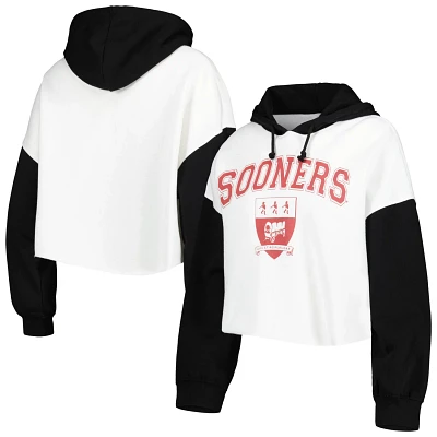 Gameday Couture /Black Oklahoma Sooners Good Time Color Block Cropped Hoodie