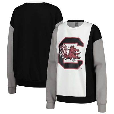 Gameday Couture /Black South Carolina Gamecocks Vertical Color-Block Pullover Sweatshirt