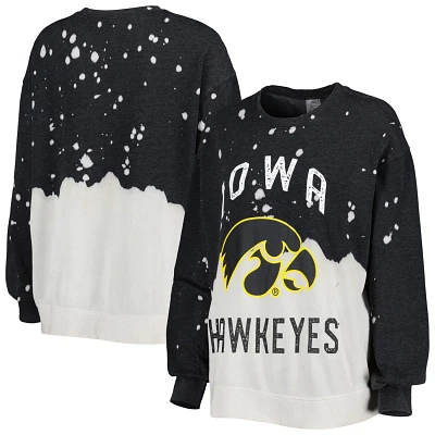 Gameday Couture Iowa Hawkeyes Twice As Nice Faded Dip-Dye Pullover Long Sleeve Top                                              