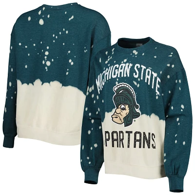 Gameday Couture Michigan State Spartans Twice As Nice Faded Dip-Dye Pullover Long Sleeve Top                                    