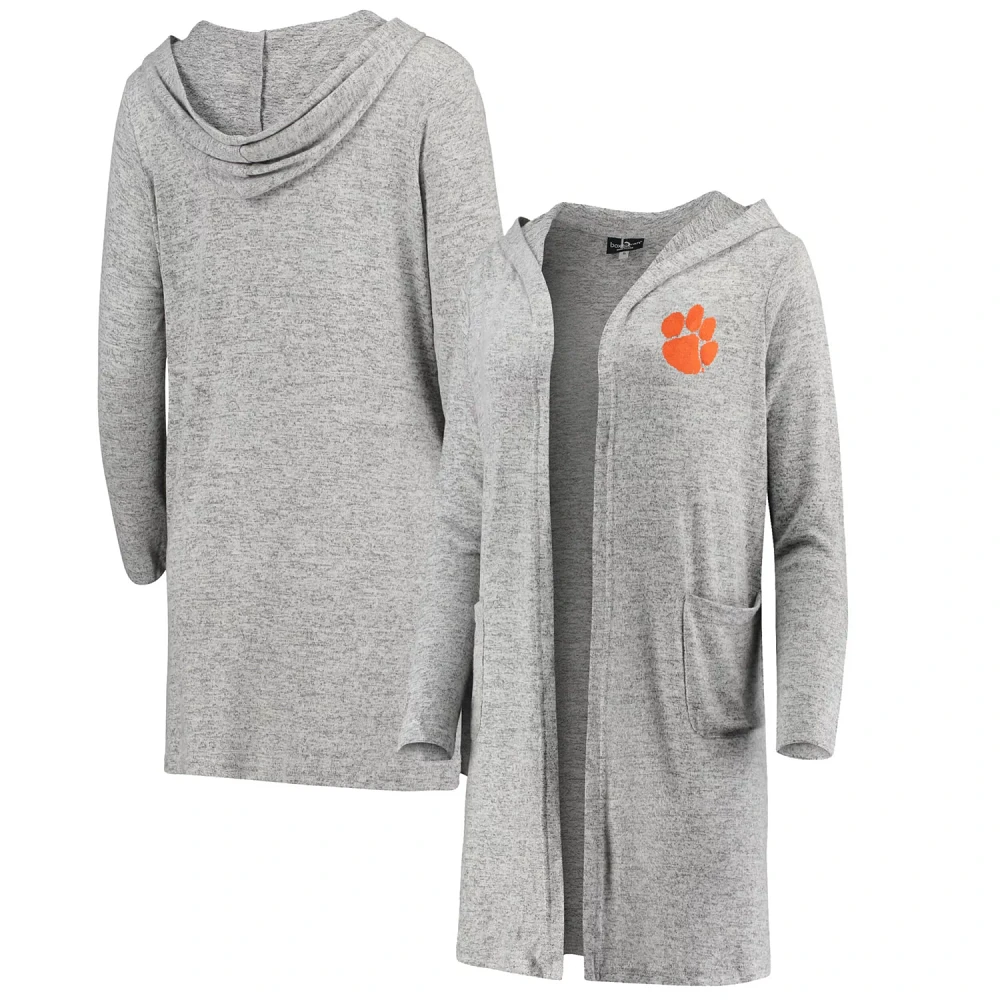 Heathered Gray Clemson Tigers Cuddle Soft Duster Cardigan