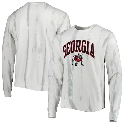 League Collegiate Wear /Silver Georgia Bulldogs Classic Arch Dye Terry Pullover Sweatshirt                                      