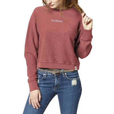 League Collegiate Wear Alabama Crimson Tide Timber Cropped Pullover Sweatshirt