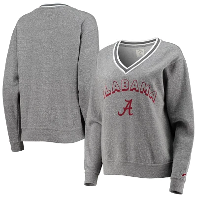 League Collegiate Wear Heathered Gray Alabama Crimson Tide Victory Springs Tri-Blend V-Neck Pullover Sweatshirt