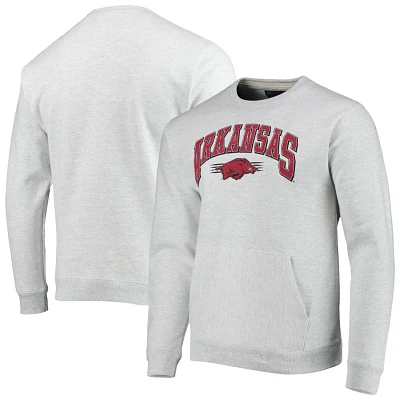 League Collegiate Wear Heathered Gray Arkansas Razorbacks Upperclassman Pocket Pullover Sweatshirt                              