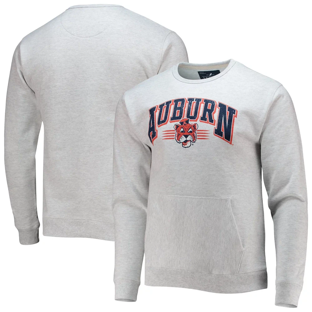 League Collegiate Wear Heathered Gray Auburn Tigers Upperclassman Pocket Pullover Sweatshirt