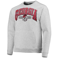 League Collegiate Wear Heathered Gray Georgia Bulldogs Upperclassman Pocket Pullover Sweatshirt                                 