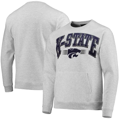 League Collegiate Wear Heathered Gray Kansas State Wildcats Upperclassman Pocket Pullover Sweatshirt