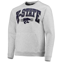 League Collegiate Wear Heathered Gray Kansas State Wildcats Upperclassman Pocket Pullover Sweatshirt