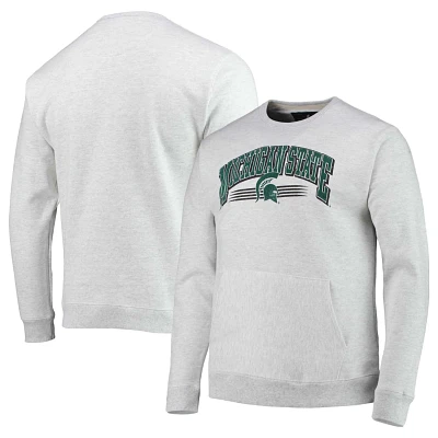 League Collegiate Wear Heathered Gray Michigan State Spartans Upperclassman Pocket Pullover Sweatshirt