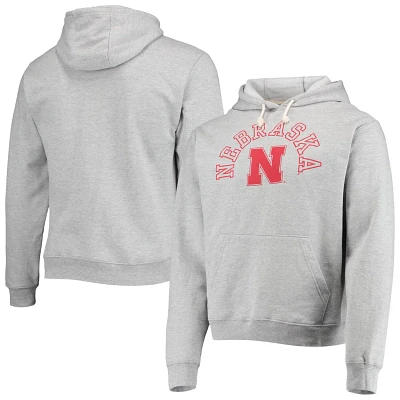 League Collegiate Wear Heathered Gray Nebraska Huskers Seal Neuvo Essential Fleece Pullover Hoodie