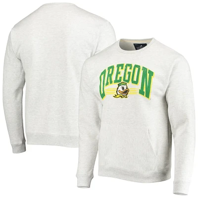 League Collegiate Wear Heathered Gray Oregon Ducks Upperclassman Pocket Pullover Sweatshirt                                     