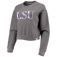 League Collegiate Wear LSU Tigers Classic Corded Timber Crop Pullover Sweatshirt