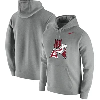 Nike Heathered Gray Arkansas Razorbacks Vintage School Logo Pullover Hoodie